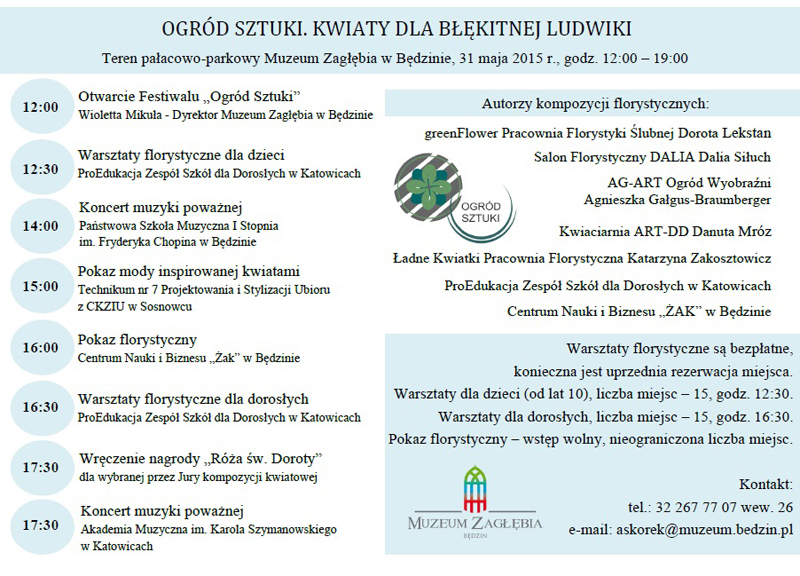 Program Festiwalu Kwiatów w Będzinie