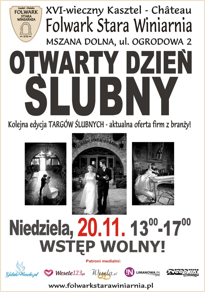 Plakat Targów Ślubnych w Folwarku Stara Winiarnia